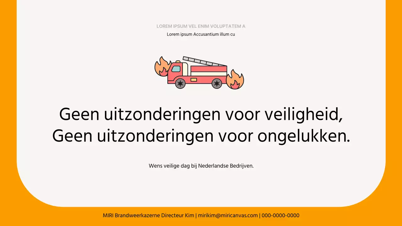 Eenvoudig, geel trainingsmateriaal voor brandveiligheid