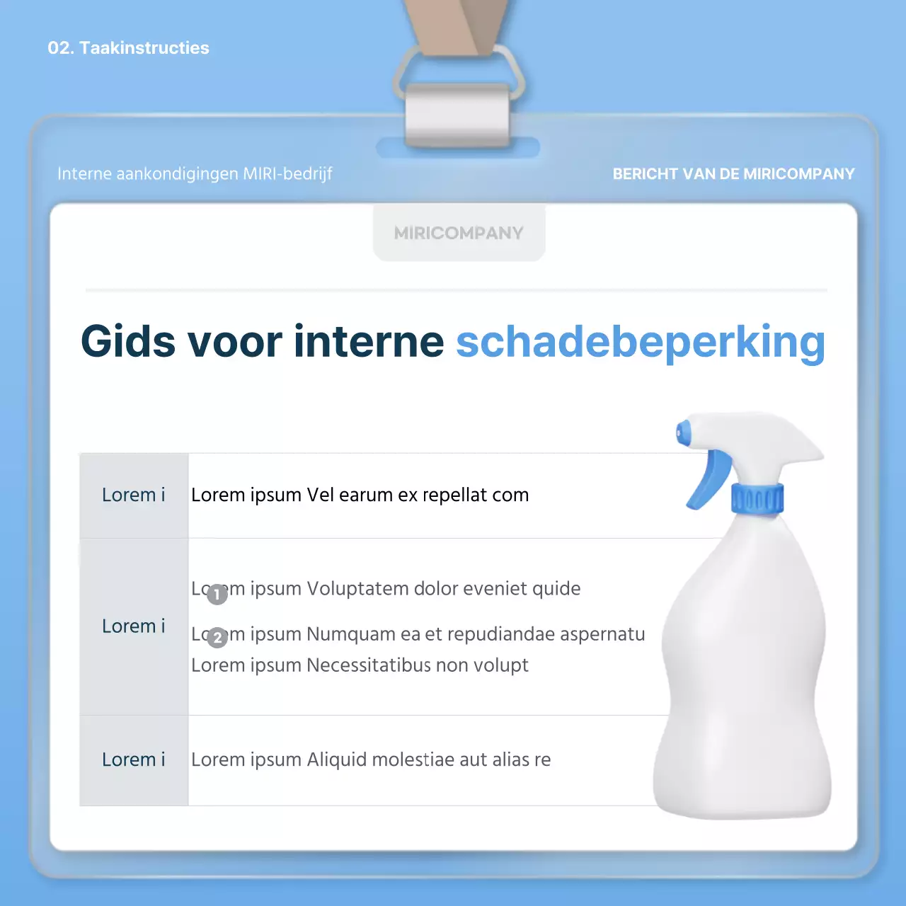 Moderne eenjarige bedrijfsaankondigingsplanner in wit en lichtblauw