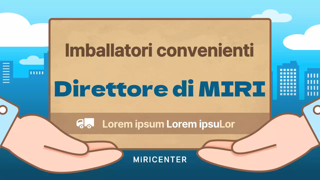 Simpatica pubblicità di un'azienda di imballaggi blu e marrone