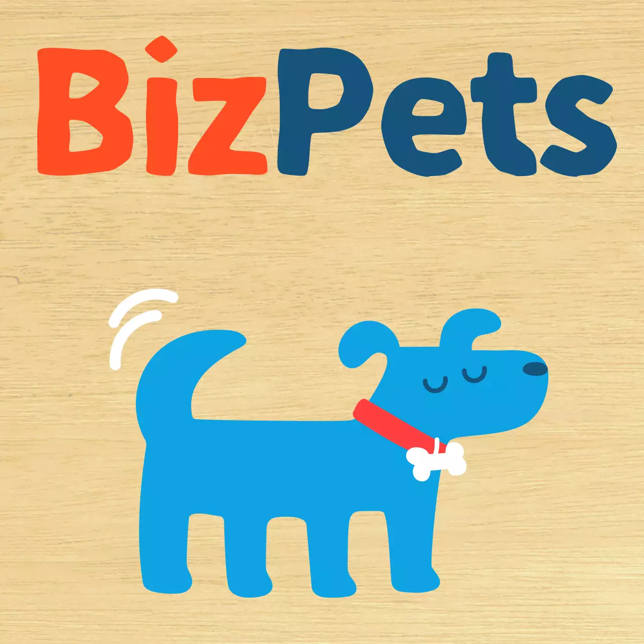 Promote a simple blue cute puppy cafe