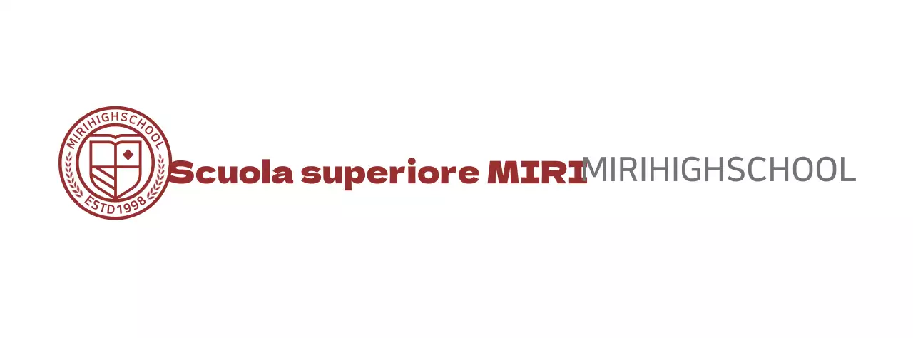 Logo della scuola superiore sotto forma di simbolo circolare dell'istruzione in bordeaux