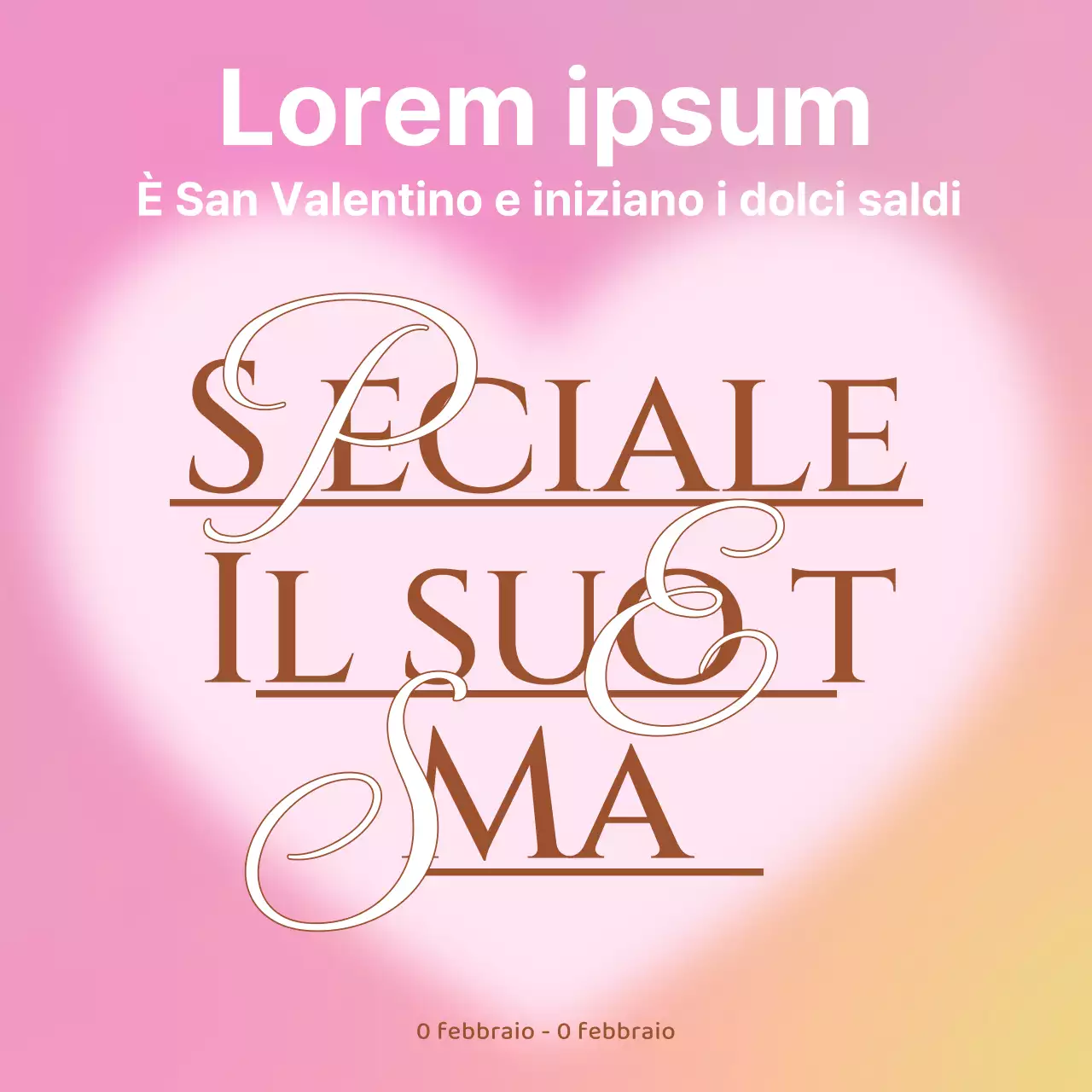 Volantino kitsch di San Valentino in rosa