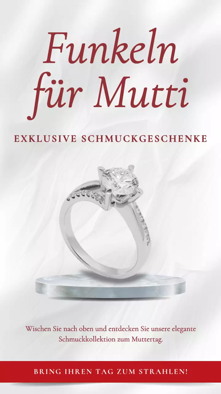 Silber und Rot Eleganter Muttertag Schmuck Verkauf Anzeige