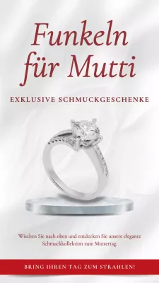 Silber und Rot Eleganter Muttertag Schmuck Verkauf Anzeige