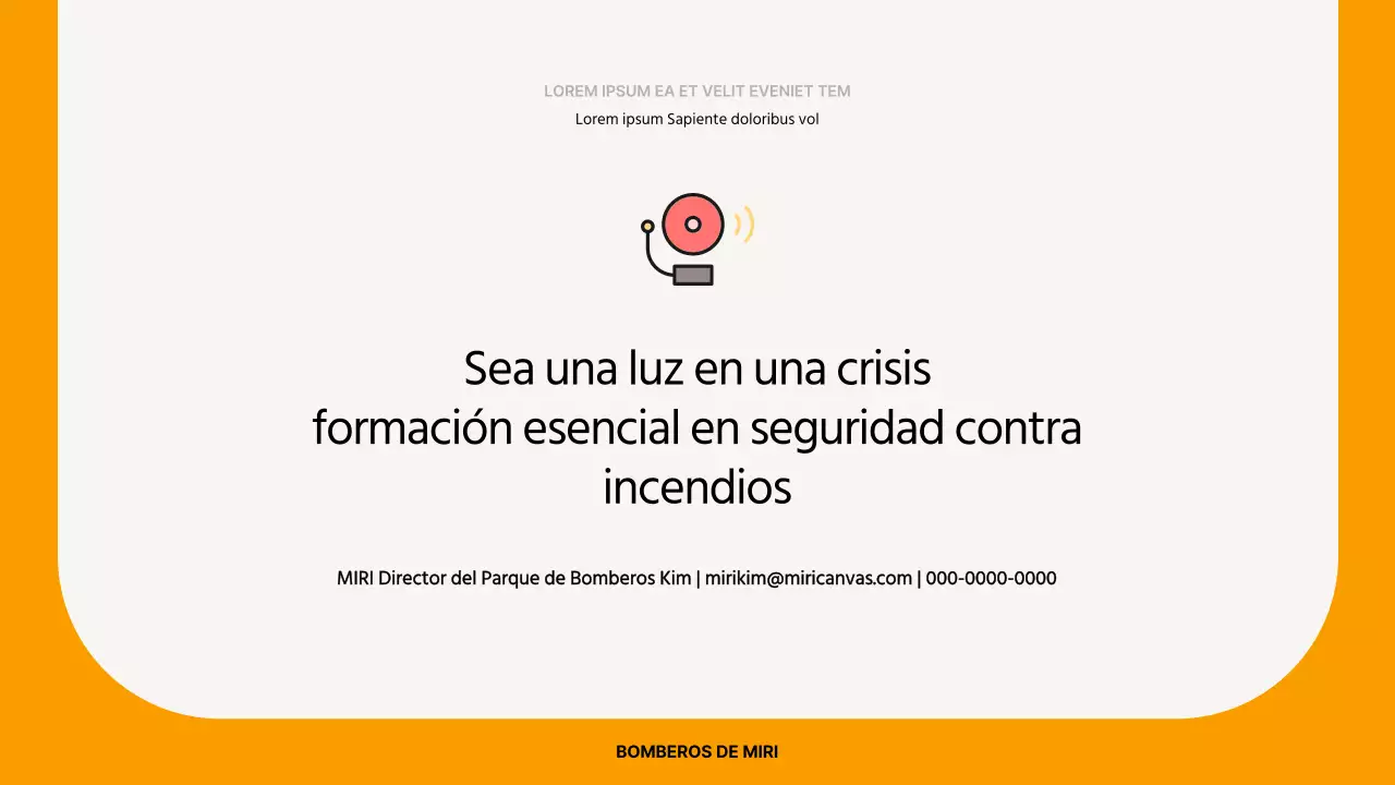 Material sencillo y amarillo para la formación en seguridad contra incendios