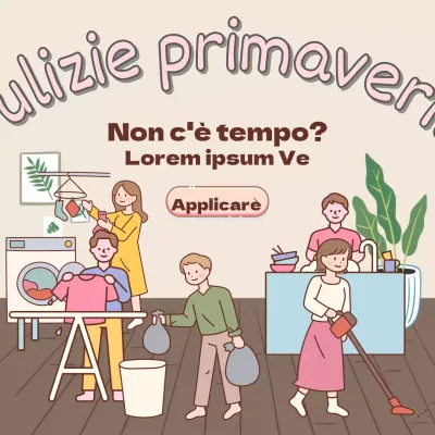Un simpatico annuncio beige di pulizia porta a porta