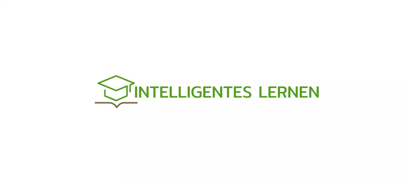 Intelligentes Lernen mit grüner Bachelor-Mütze und Buchillustrationslogo