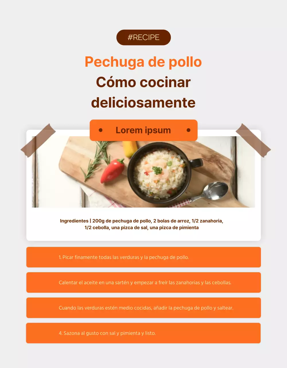 Promover Pechugas de Pollo de Simple Diet en Naranja y Marrón