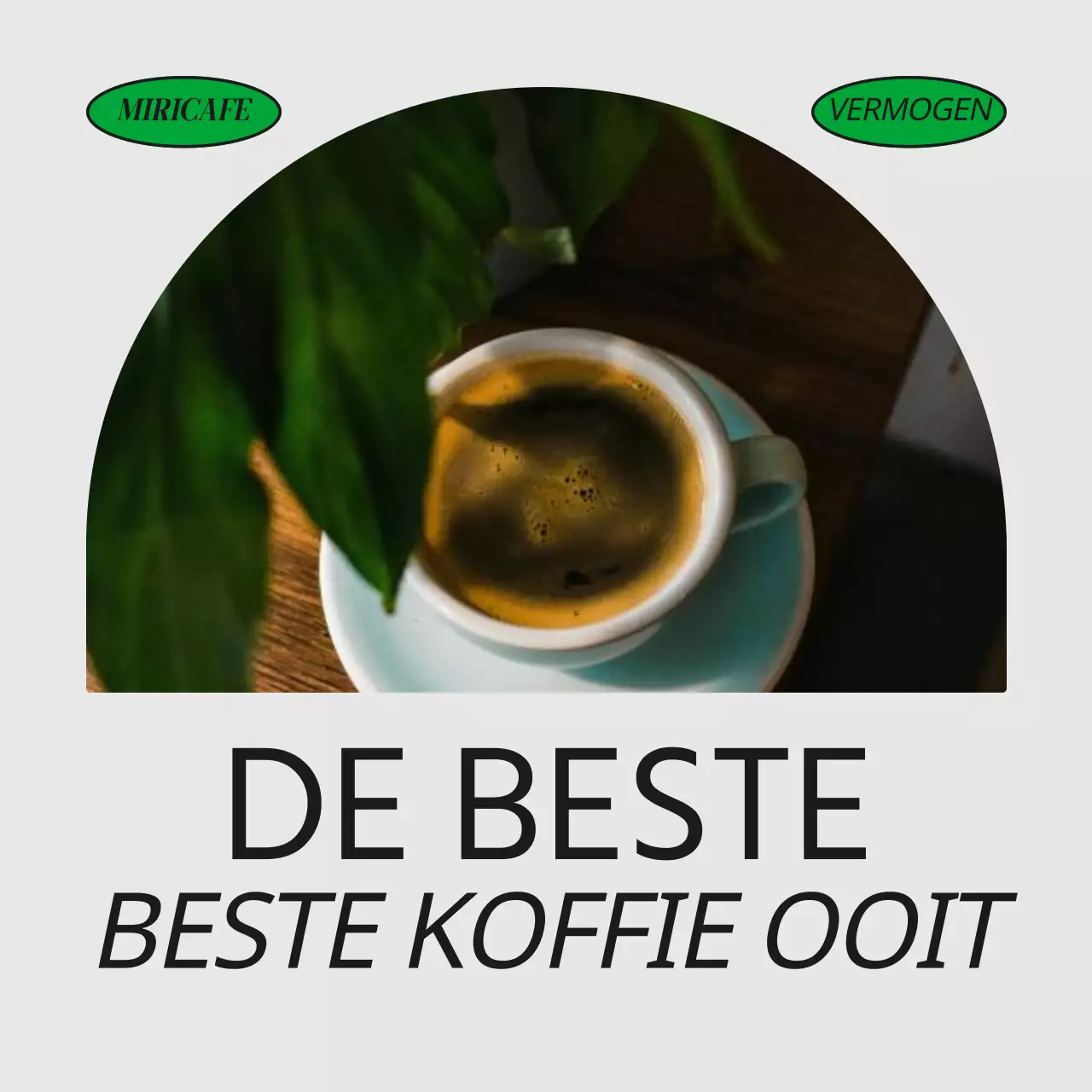 Promoot een eenvoudige groene en oranje caféaankondiging