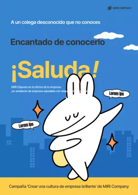 Guía de la campaña de cultura de empresa azul y amarilla