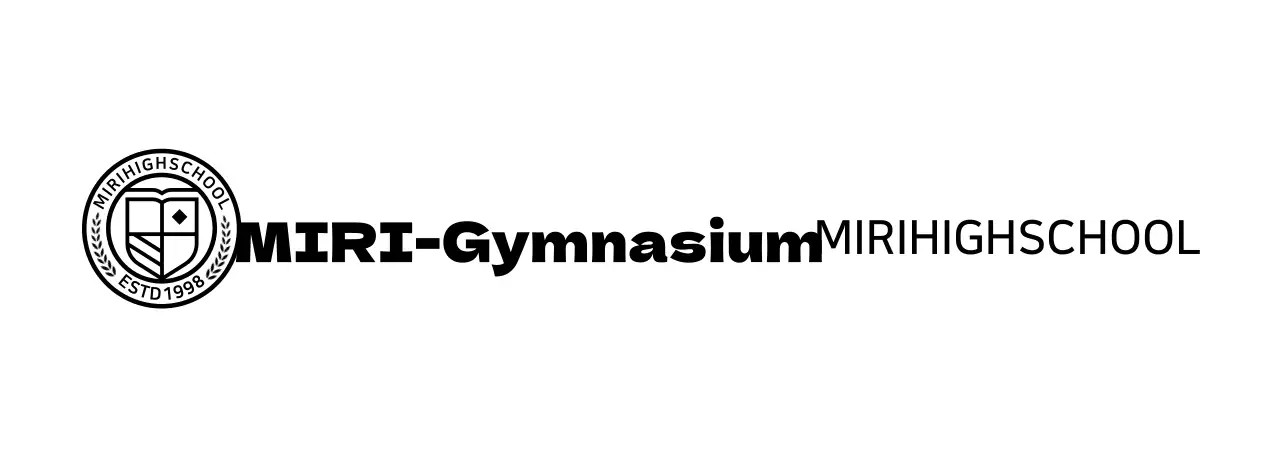 Logo der High School in Form eines kreisförmigen Bildungssymbols