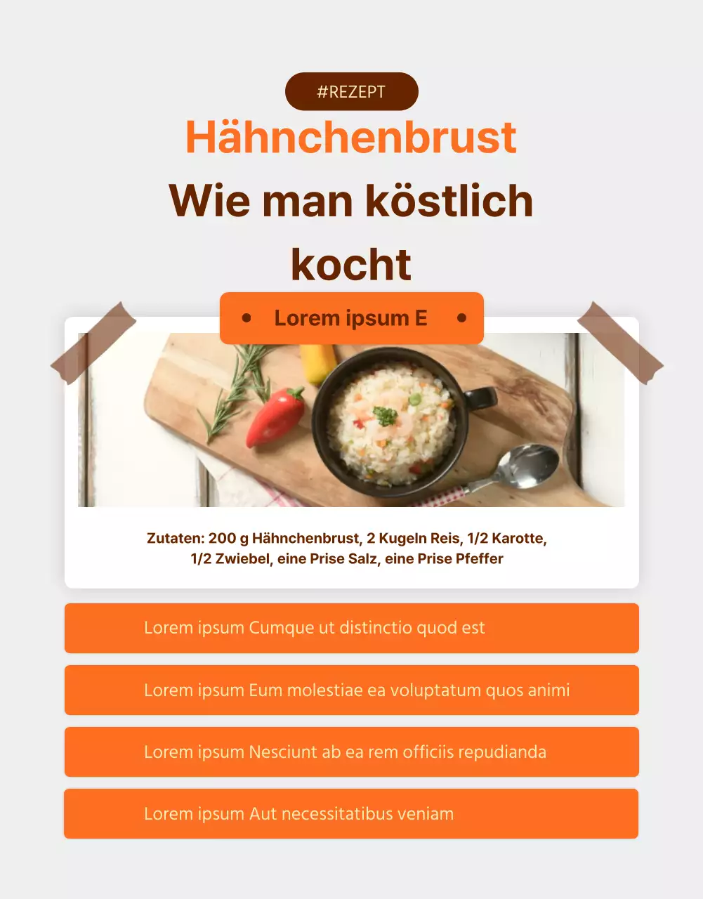 Einfache Diät Hühnerbrüste in Orange und Braun fördern