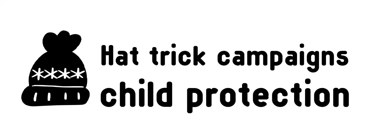 Campaign logo with a cute knitting hat illustration