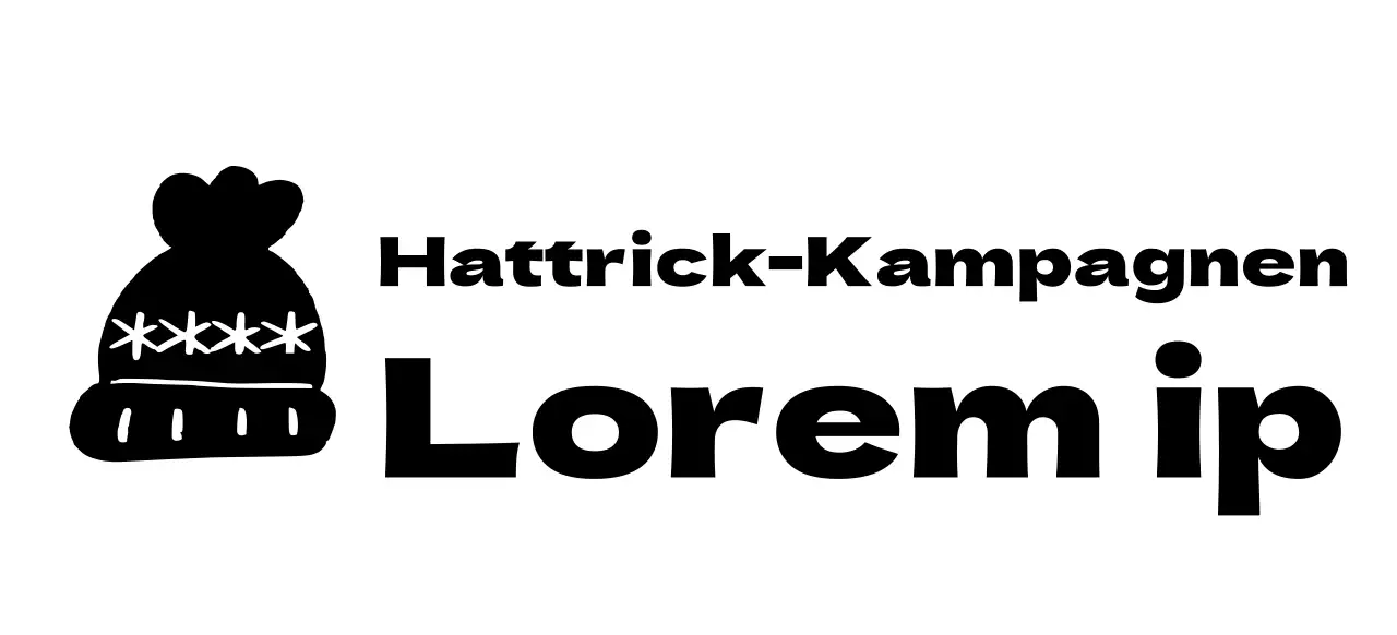 Kampagnenlogo mit einer niedlichen Strickmützen-Illustration