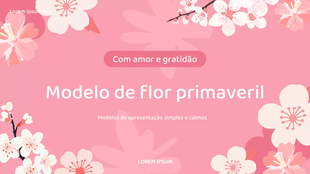 Um bonito plano floral primaveril de amor e gratidão em rosa e azul celeste