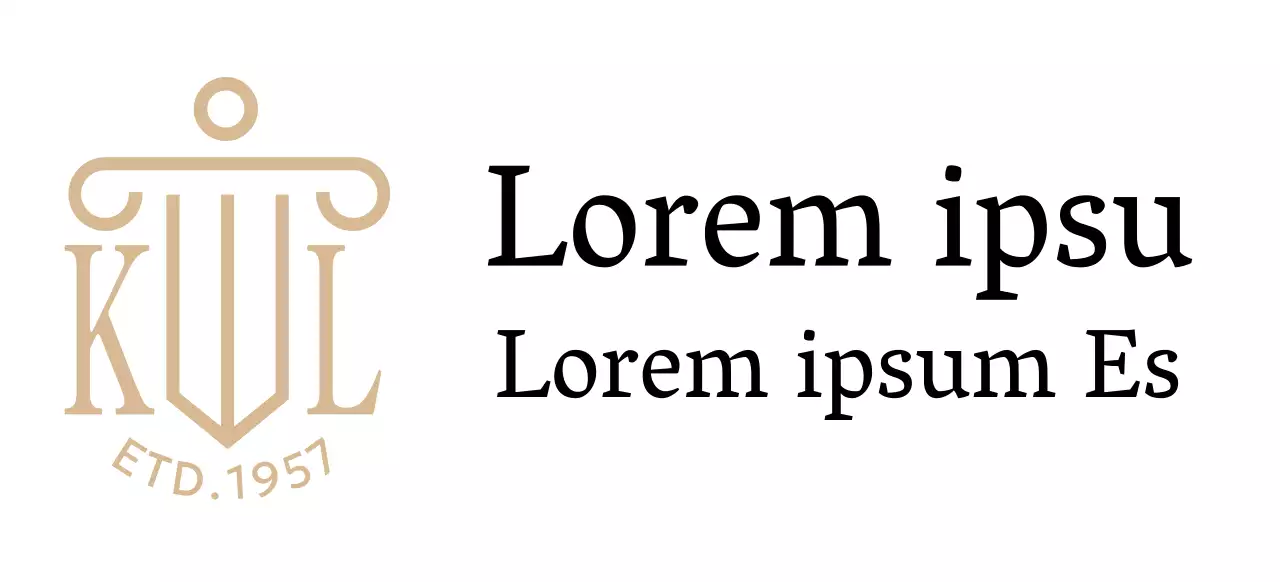 Um escritório de advogados com um toque de classe com um logótipo ilustrado a dourado