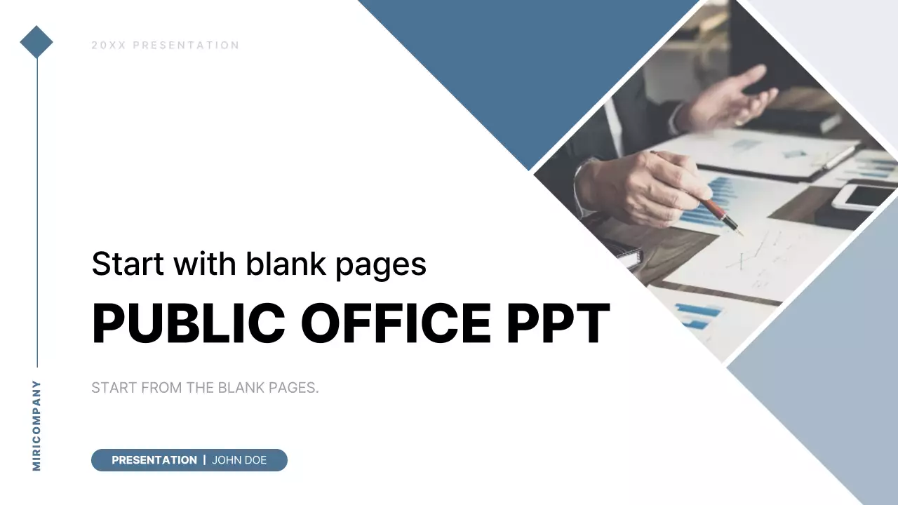 남색의 단순한 공공기관 보고서