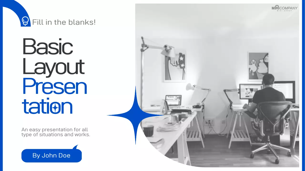 Modern business reports in blue