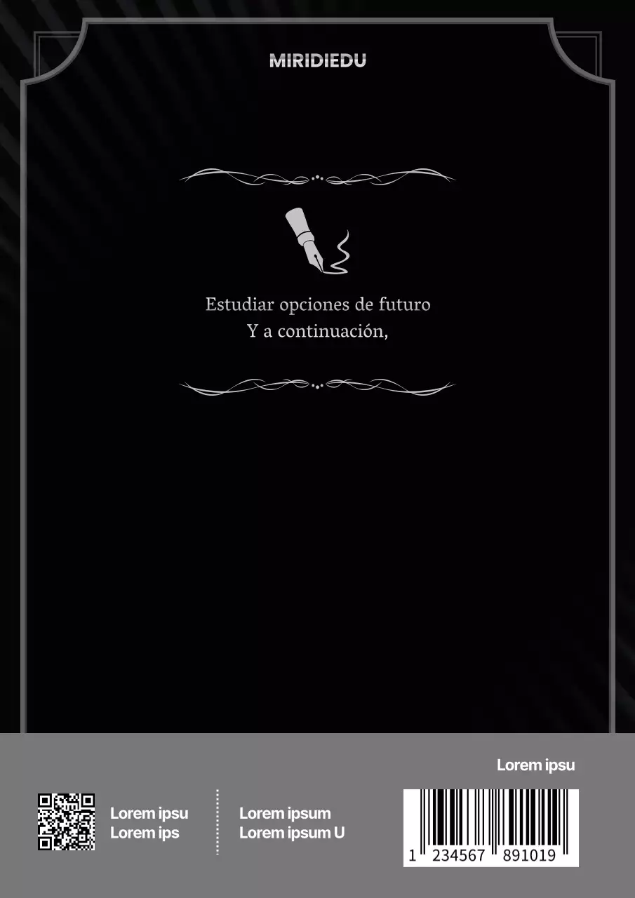 Contraportada predeterminada en negro y gris