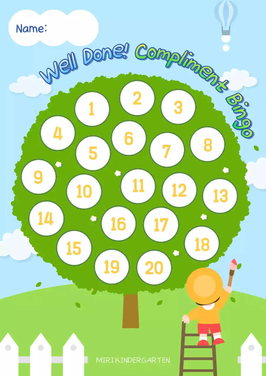 Green Playful Compliment Chart Poster