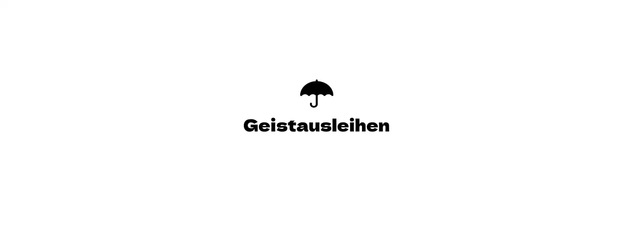 Gestalten Sie einen Mietservice mit einem Regenschirm-Symbol