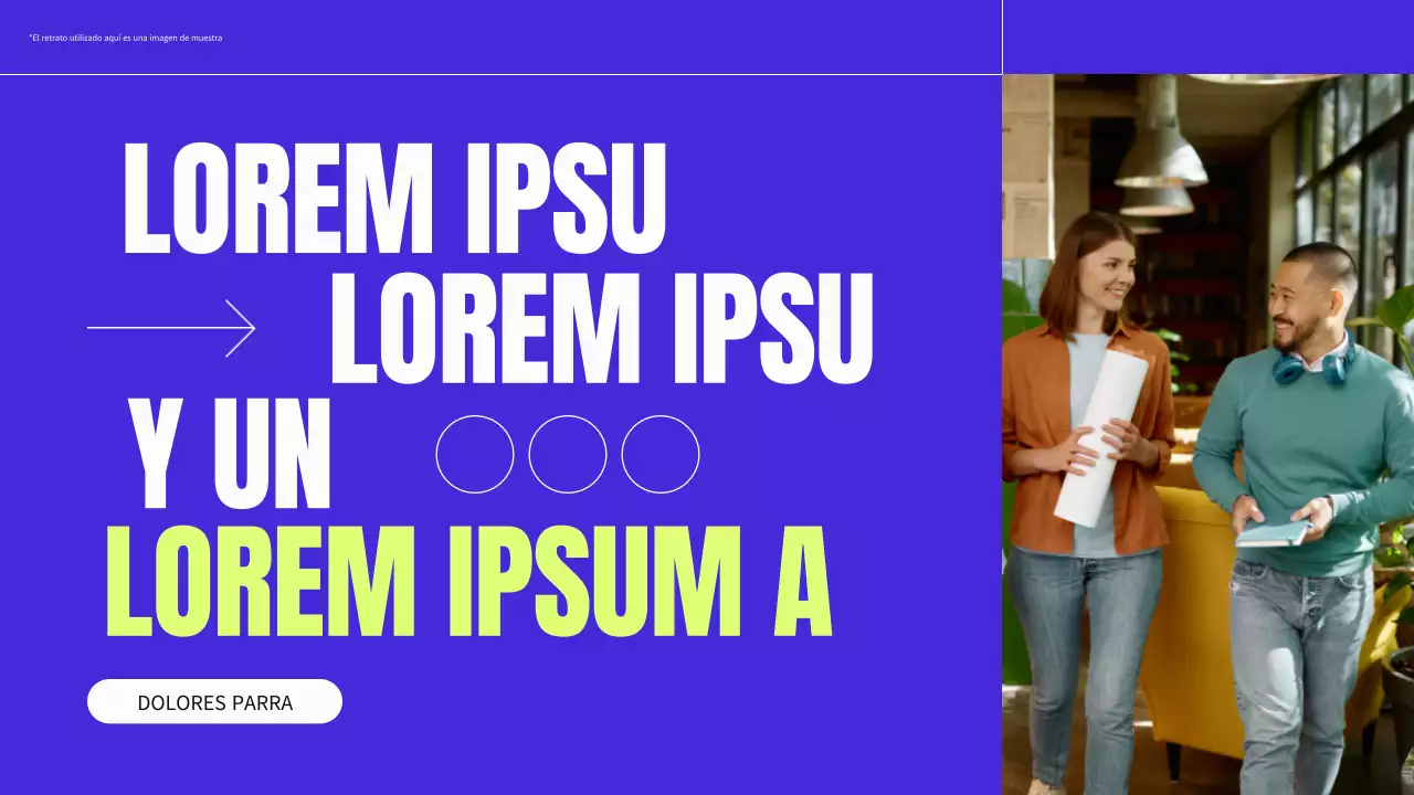 Material de perfil empresarial moderno en azul y neón