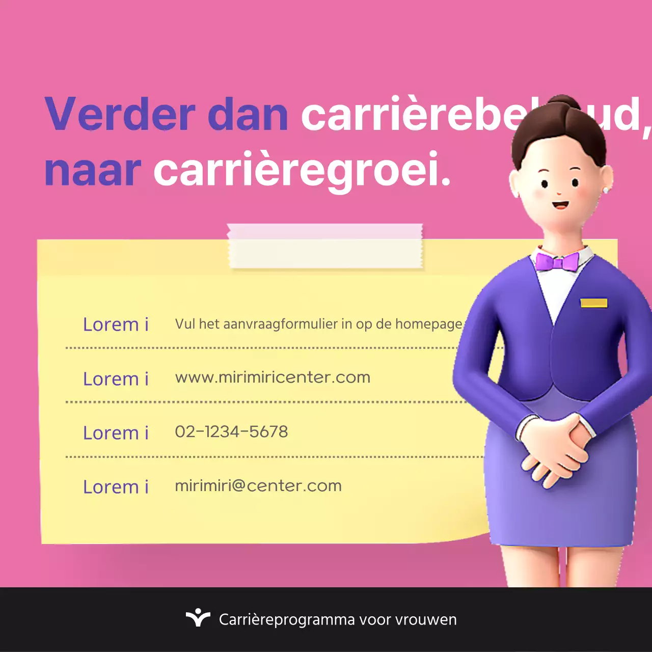 De roze en paarse trend van carrièreprogramma's voor vrouwen promoten