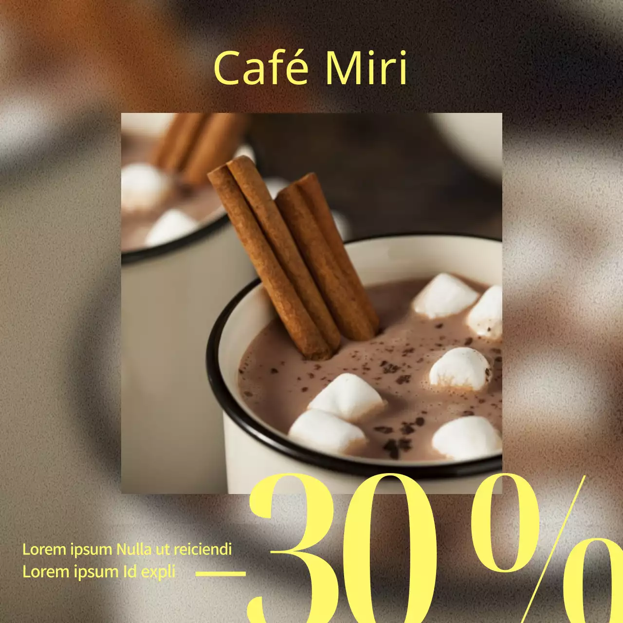 Designpost für einen trendigen Cafébesitzer in Gelb und Schwarz