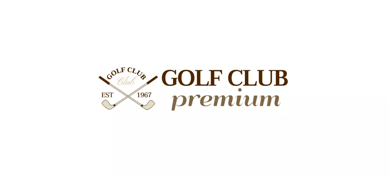 Golf clubs with a brown color logo for a classy feel