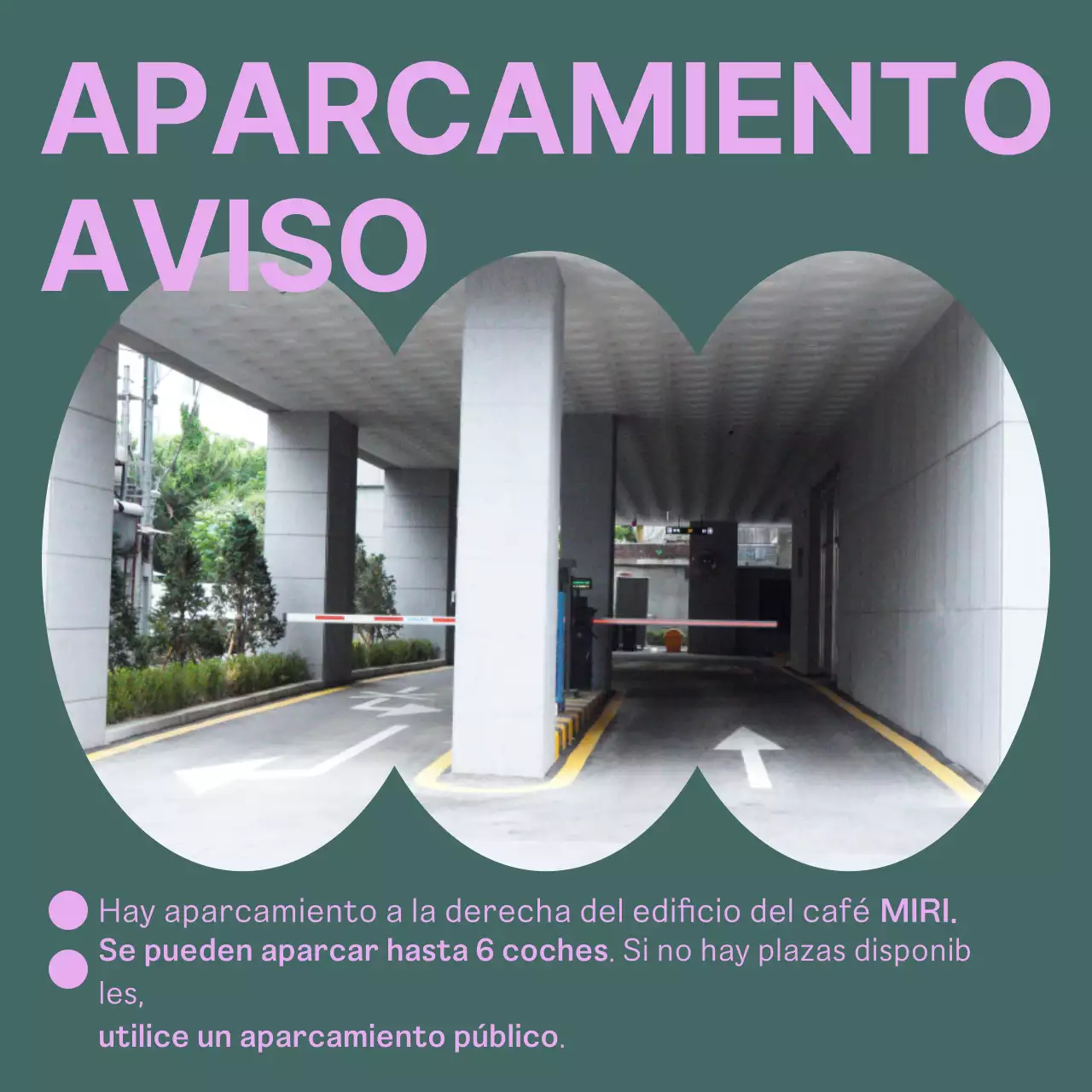 Sencillo anuncio de cafetería en amarillo y marrón