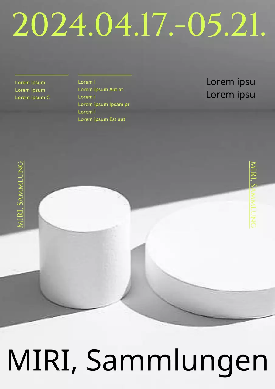 Beruhigende Kunstmuseumsausstellungen in Schwarz-Weiß und fluoreszierenden Punktfarben