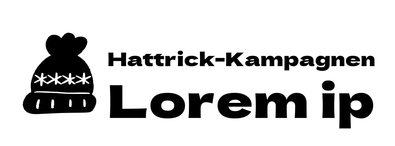 Kampagnenlogo mit einer niedlichen Strickmützen-Illustration