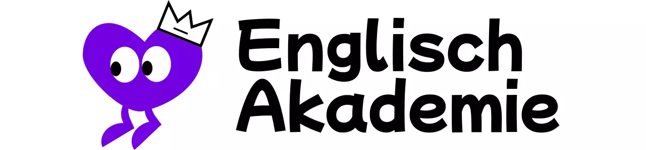 Ein niedliches Konzept Englisch Akademie mit einem lila Herz Charakter