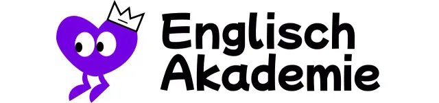 Ein niedliches Konzept Englisch Akademie mit einem lila Herz Charakter