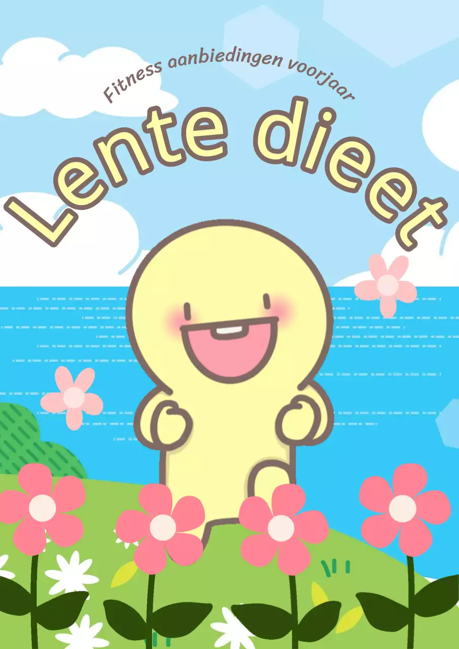 Een schattige geel met roze fitness koopjes advertentie