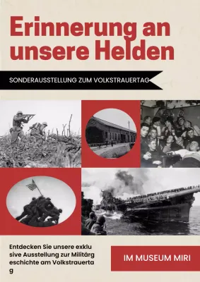 Geometrische Anzeige zum Gedenktag in Rot und Beige