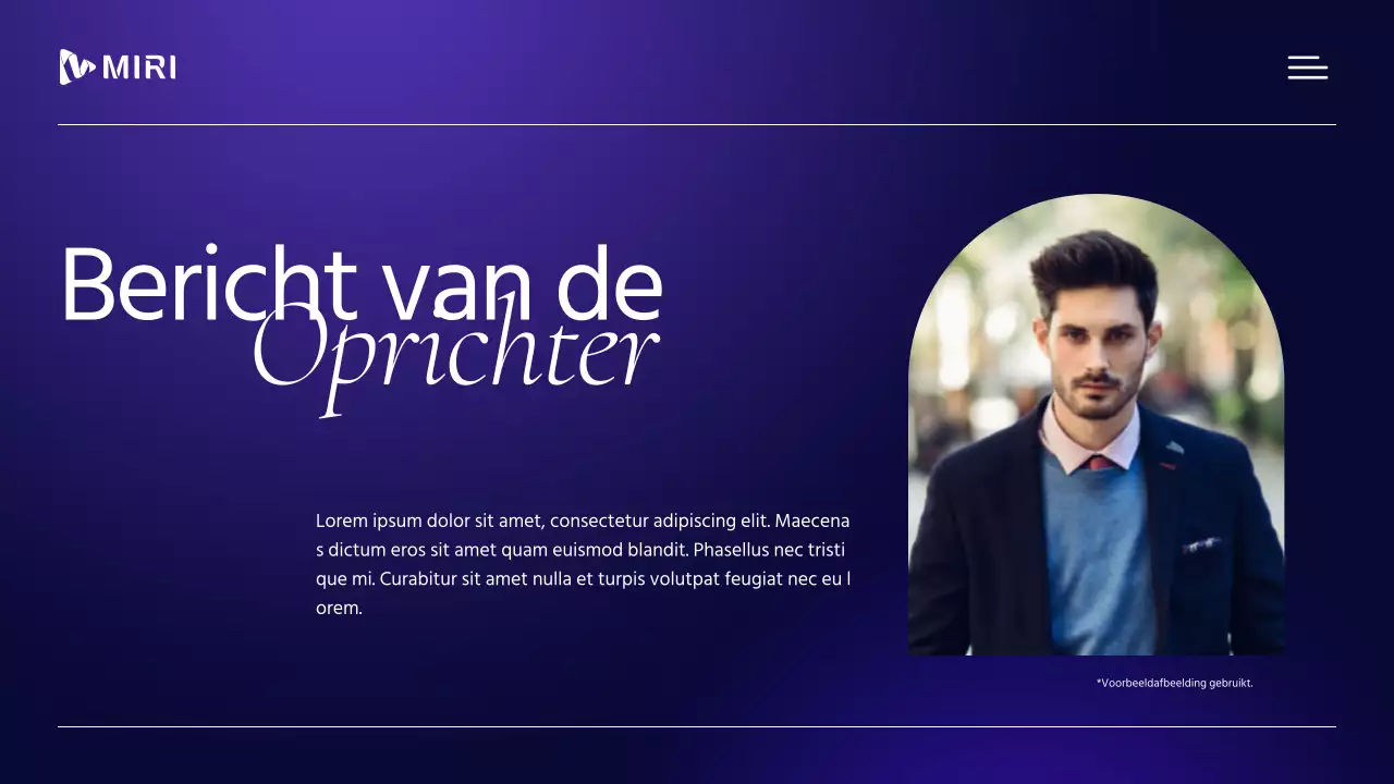 Modern, professioneel zakelijk profielmateriaal in paars en wit