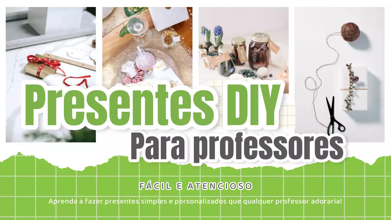 Guia de presentes DIY verdes e brancos para professores