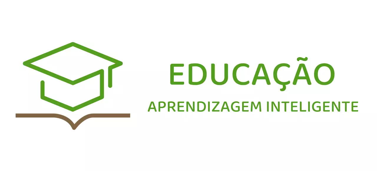 Aprendizagem inteligente com boné de bacharel verde e logótipo de ilustração de livro