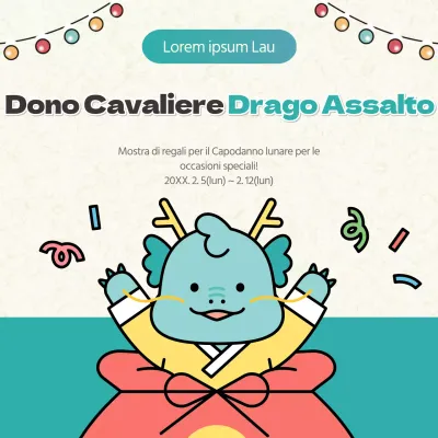 Volantino regalo per il Capodanno cinese verde e rosso