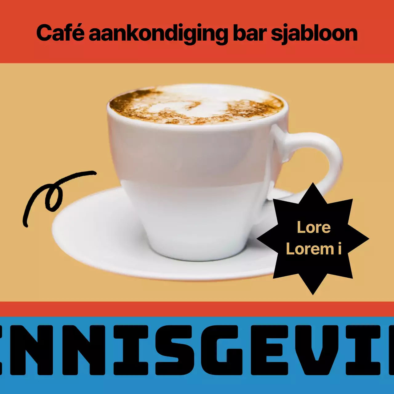 Promoot een vintage geïnspireerd café in geel en rood