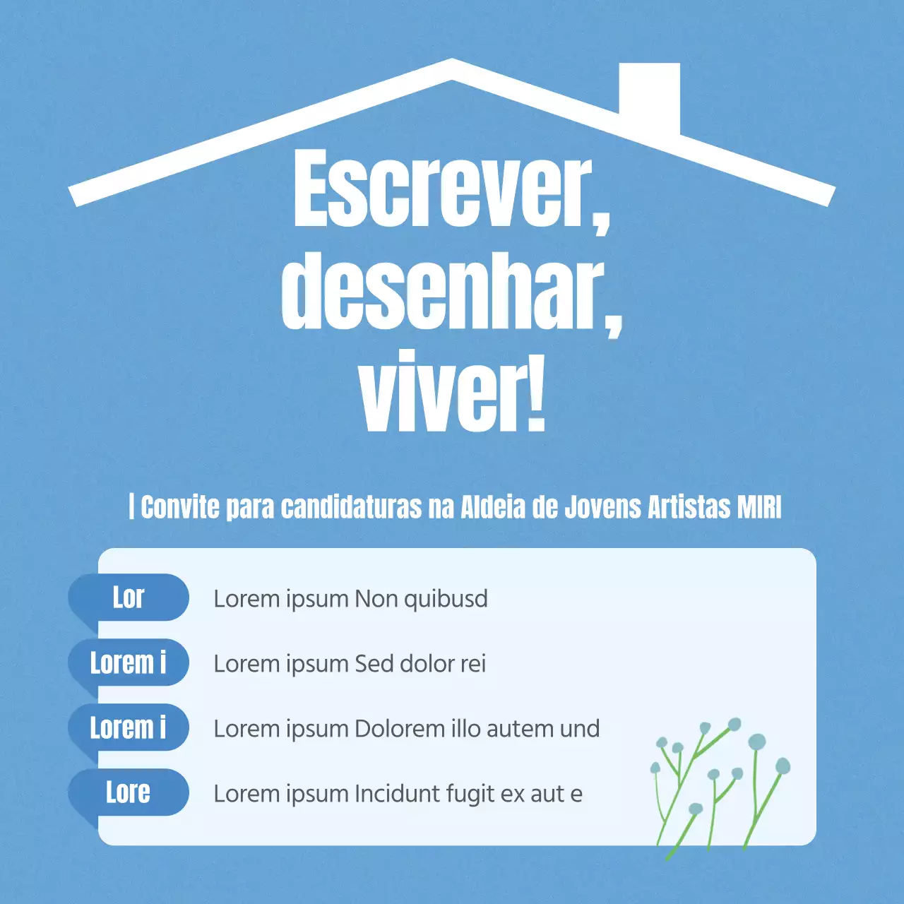 Promover um recrutamento de inquilinos fresco e azul claro