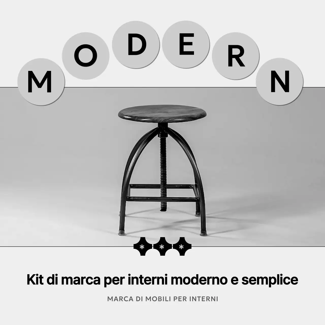 Messaggi di marca per interni minimalisti in bianco e nero