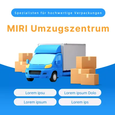 Einfache Verpackung in Blau zur Werbung für das Zentrum