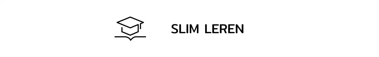 Slim leren met een bachelorpet en boekillustratie-logo