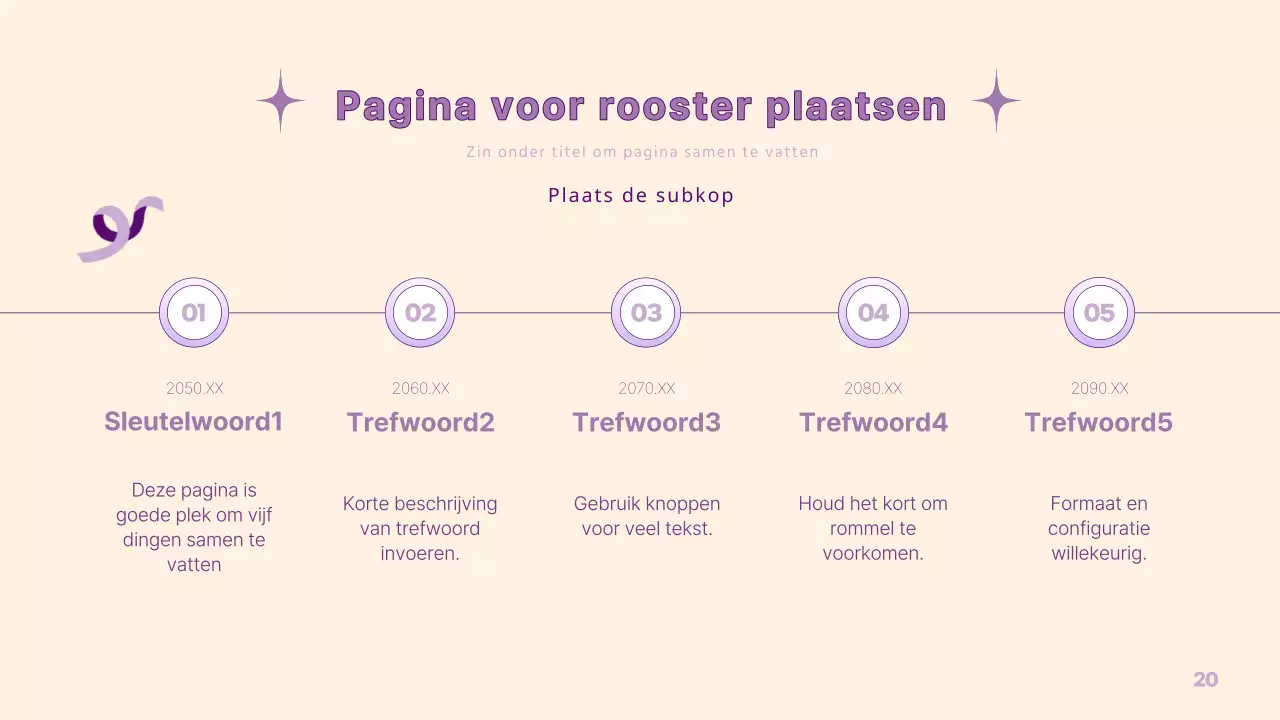 Een eenvoudige PM-presentatie in geel en paars