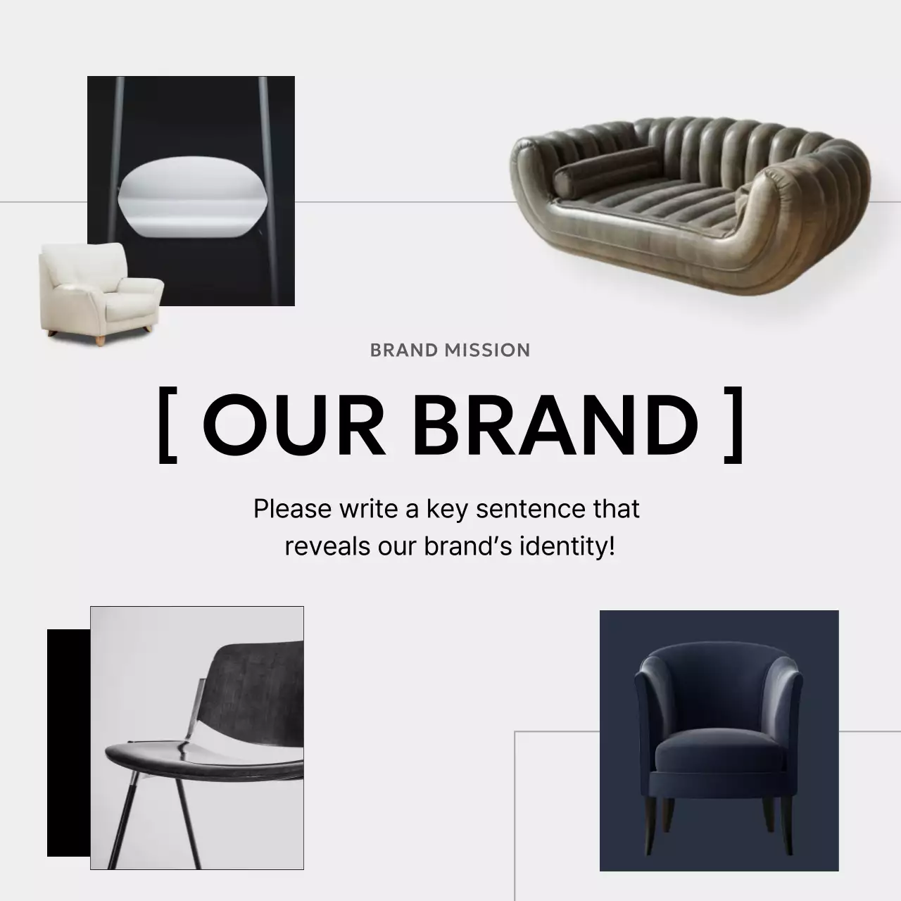 Black and white minimalist interior brand post