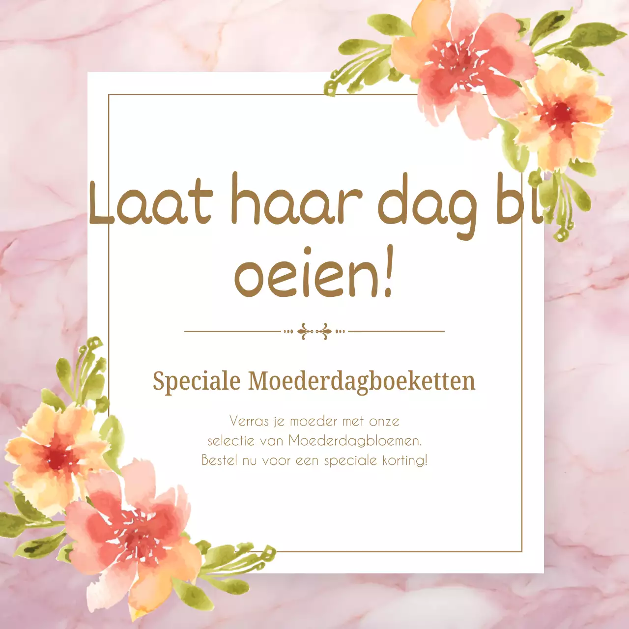 Roze en Groen Elegant Moederdag Bloemen Evenement Publiciteit