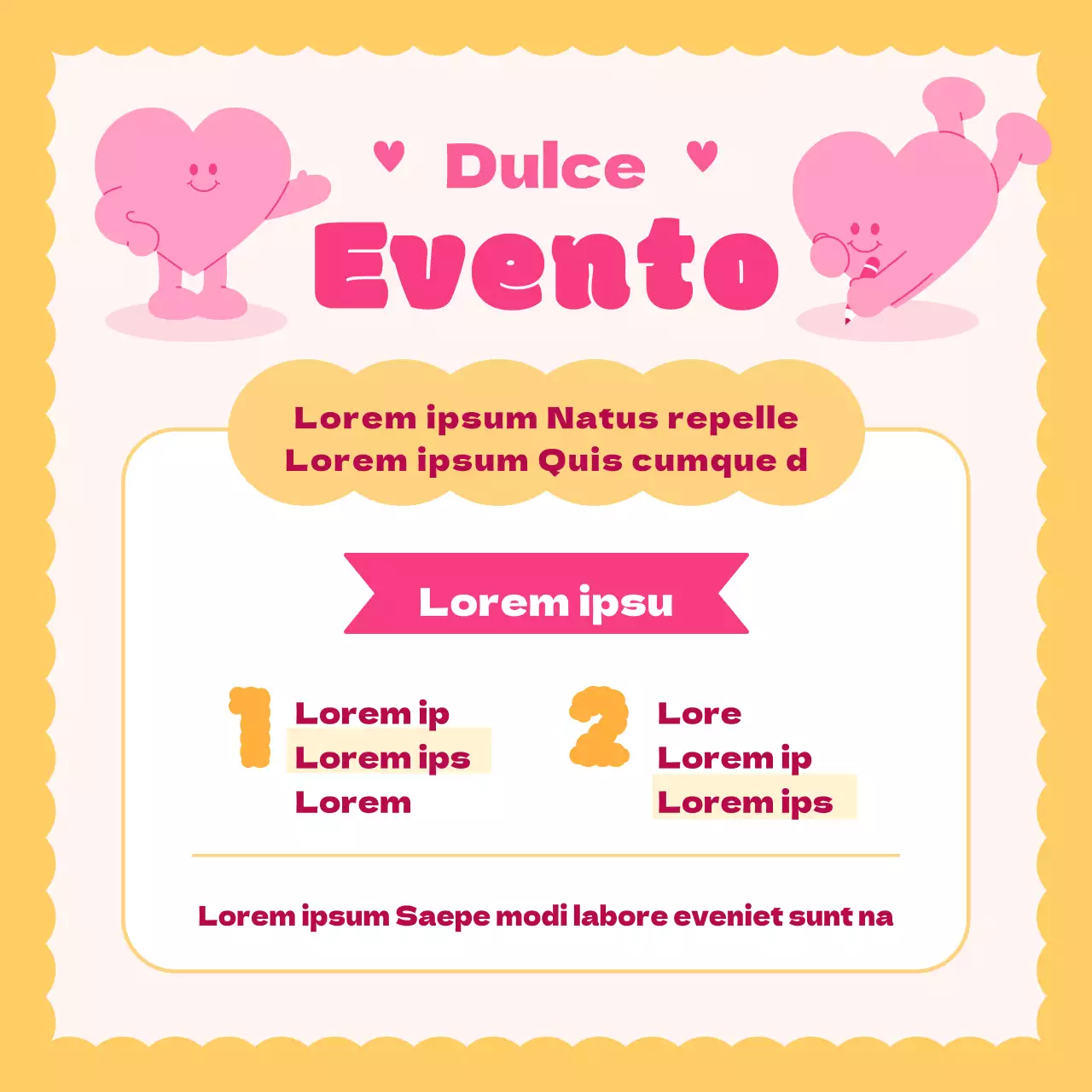 Un bonito anuncio de San Valentín en rosa y azul claro