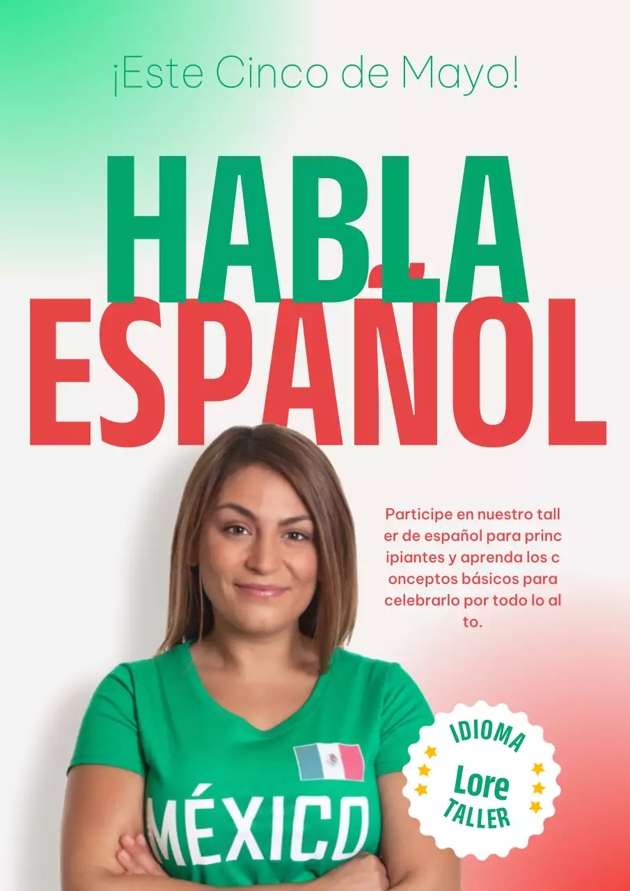 Promocionar los cursos de español en verde y rojo